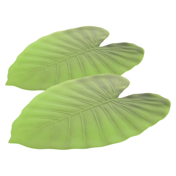 2pcs Green Leaf Placemats Artificial Monstera Leaves Table Mats Tropical Themed Placemats for Tropical Party Decor Home Kitchen Table Mat