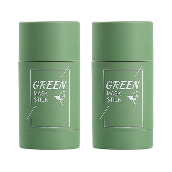 2pcs Green Tea Purifying Clay Stick Mask Oil Control Solid Mask Deep Cleaning Moisturizing Mask