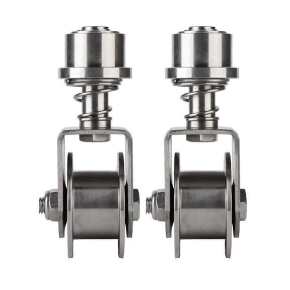 2pcs Groove Spring Universal Wheel 304 Stainless Steel Heavy Duty Track Wheel Caster Sliding Gate Roller Wheel for Swing Sliding Gate
