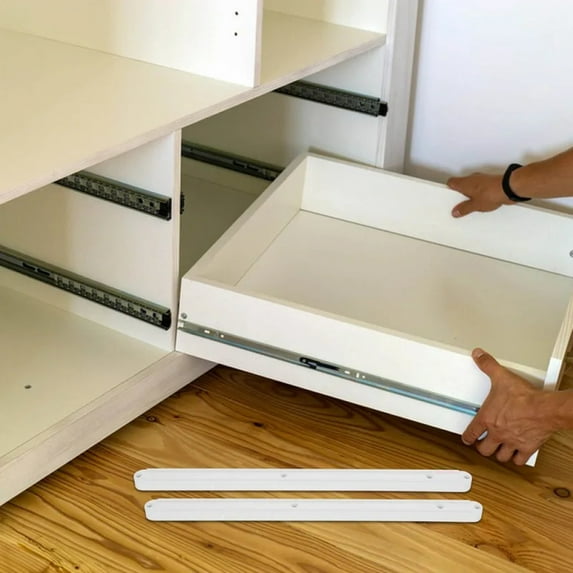 2pcs Guide Rail Drawer Plastic Slide Wardrobe Runner Cabinet SSlidesrage Box Slide Rail Telescopic Track For Cupboard Locker