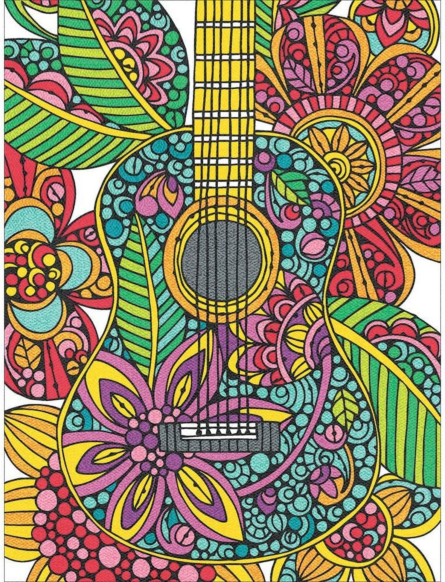 2pcs Guitar Pencil Color by Number Kit, 9'' W x 12'' L