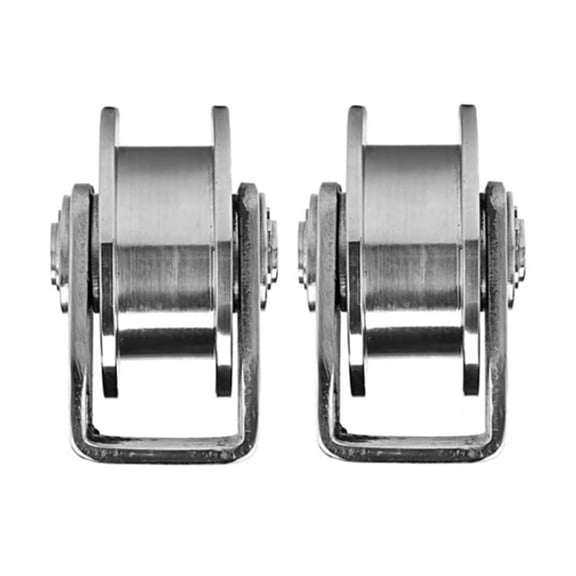 2pcs H Groove Wheel 3 Inches Sliding Gate Wheels Stainless Steel Caster Plate Rollers Double Bearing for Driveway Swing Sliding Gate