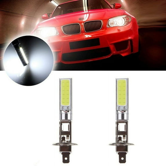 2pcs H1 White 12V Car LED Headlights High/Low Beam Light Bulbs