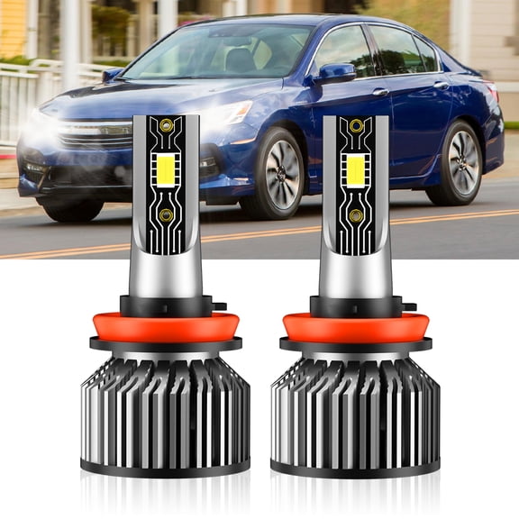 2pcs H11 LED Bulbs For Nissan Rogue 2014-2020 H11 LED Headlight Bulbs, H8 H9 H11 LED Low Beam/High Beam Replace 12000 Lumens 6000K White
