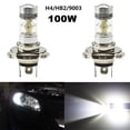 thumbnail image 1 of 2pcs H4 100W High Power White 7500K Car LED Headlight Driving Lights Fog Lamps, 1 of 11