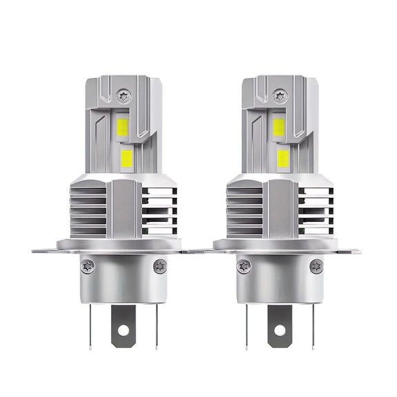 2pcs H4 LED Headlight Bulbs Canbus High Low Beam Car Light Turbo LED Diode Lamp Auto Motorcycle CSP 6500K 12V, Without Battery