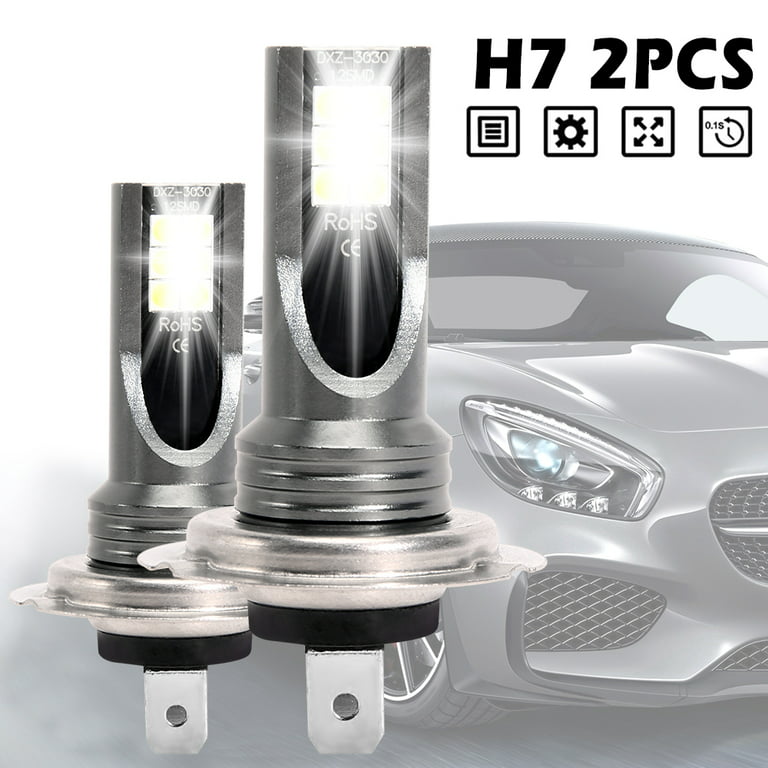 2pcs H7 LED Headlight Bulbs Conversion Kit 6000K 100W Super Bright  Replacement Car Front Fog Lights of Halogen for Car Truck Motorcycle 