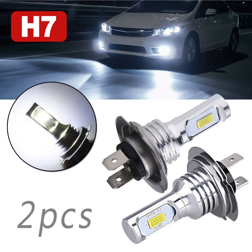 2pcs H7 LED Headlight Bulbs Lights High Low Beam 55W 8000LM 6000K White  Super Bright, Plug and Play 