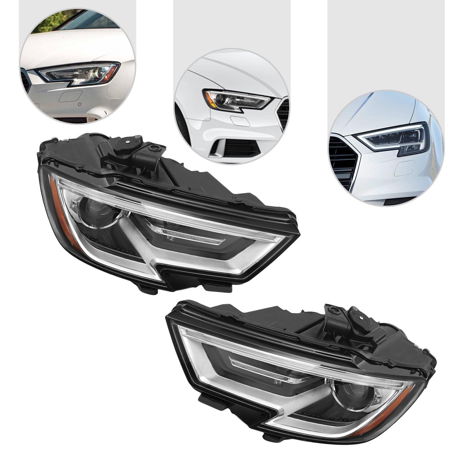2pcs HID Headlight Lamps, Headlight For 2017-2020 Audi A3 Xenon, Front Left&Right Side Headlight