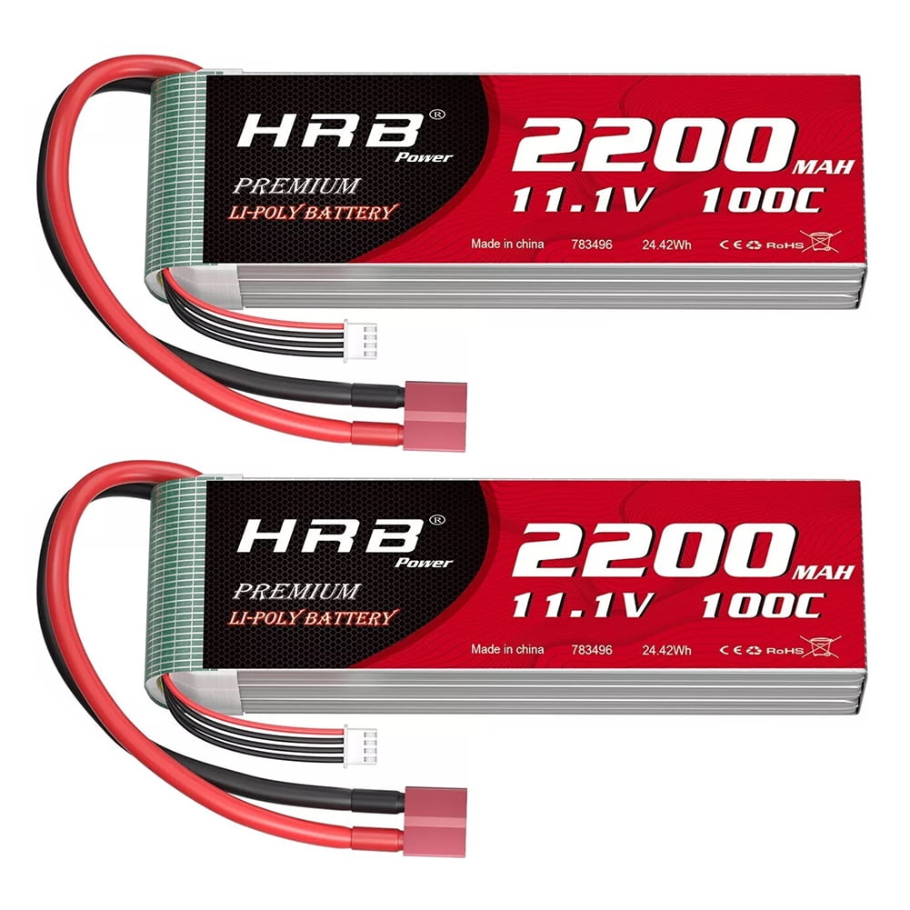 2pcs HRB 3S 11.1V 2200mAh Deans LiPo Battery for RC Car Truck Racing Boat FPV Plane