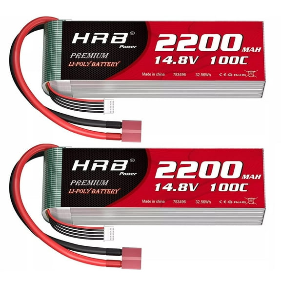 2pcs HRB 4S 14.8V 2200mAh Deans LiPo Battery for RC Car Truck Racing Boat FPV Drone Plane