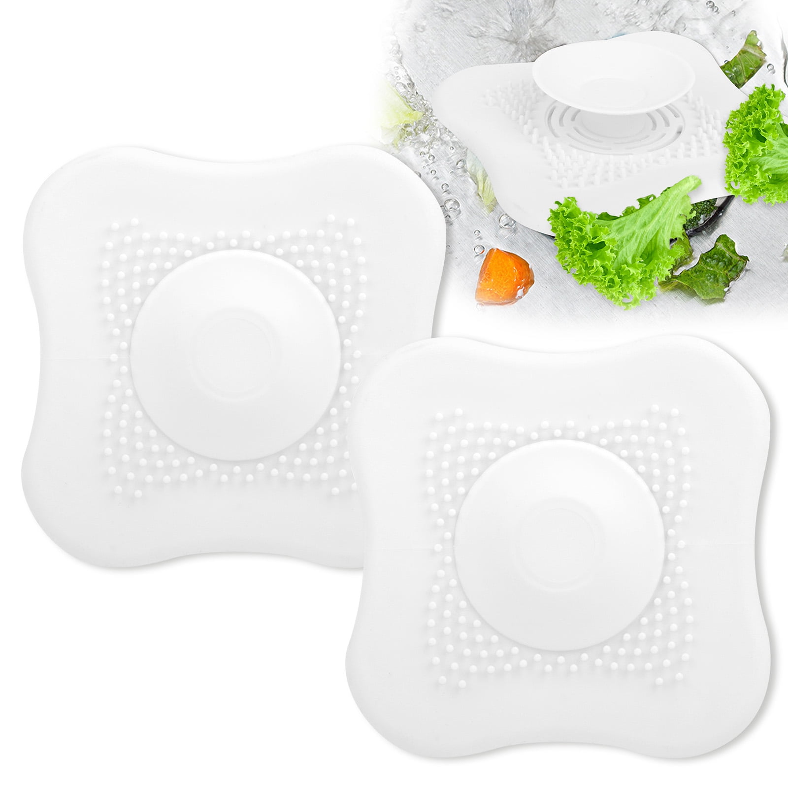 7 Inch Silicone Press-Type Shower Drain Hair Catcher – Double Layer Anti-Odor Petal Stopper For Bathtub & Sink