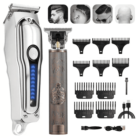 2pcs Hair Clippers For Men, Wireless Hair Cutting Machine, Professional Hair Cutting Kit, Usb Rechargeable, Beard Trimmer, Hair Care And Styling Tools, Easily Trim Hair And Beard