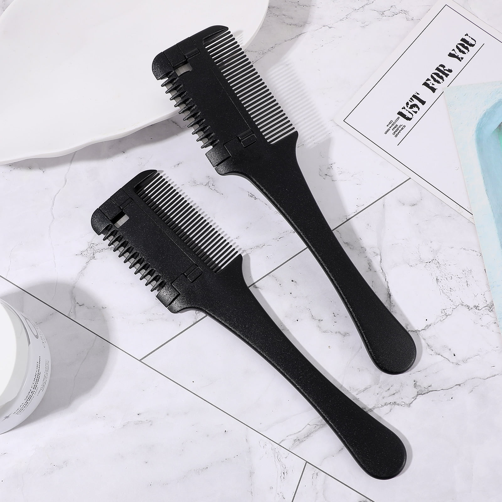 2pcs Hair Cutter Comb Double Side Hair Styling Razor Comb Thinning DIY