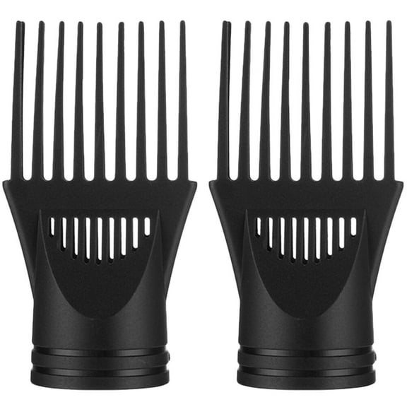 2pcs Hair Dryer Diffuser Cover Comb Attachment Nozzle Professional Universal Hairdressing Black Straightening Detangling Fine Wind Blow Curly Natural Hair Processed Blow Dryer Comb Attachment