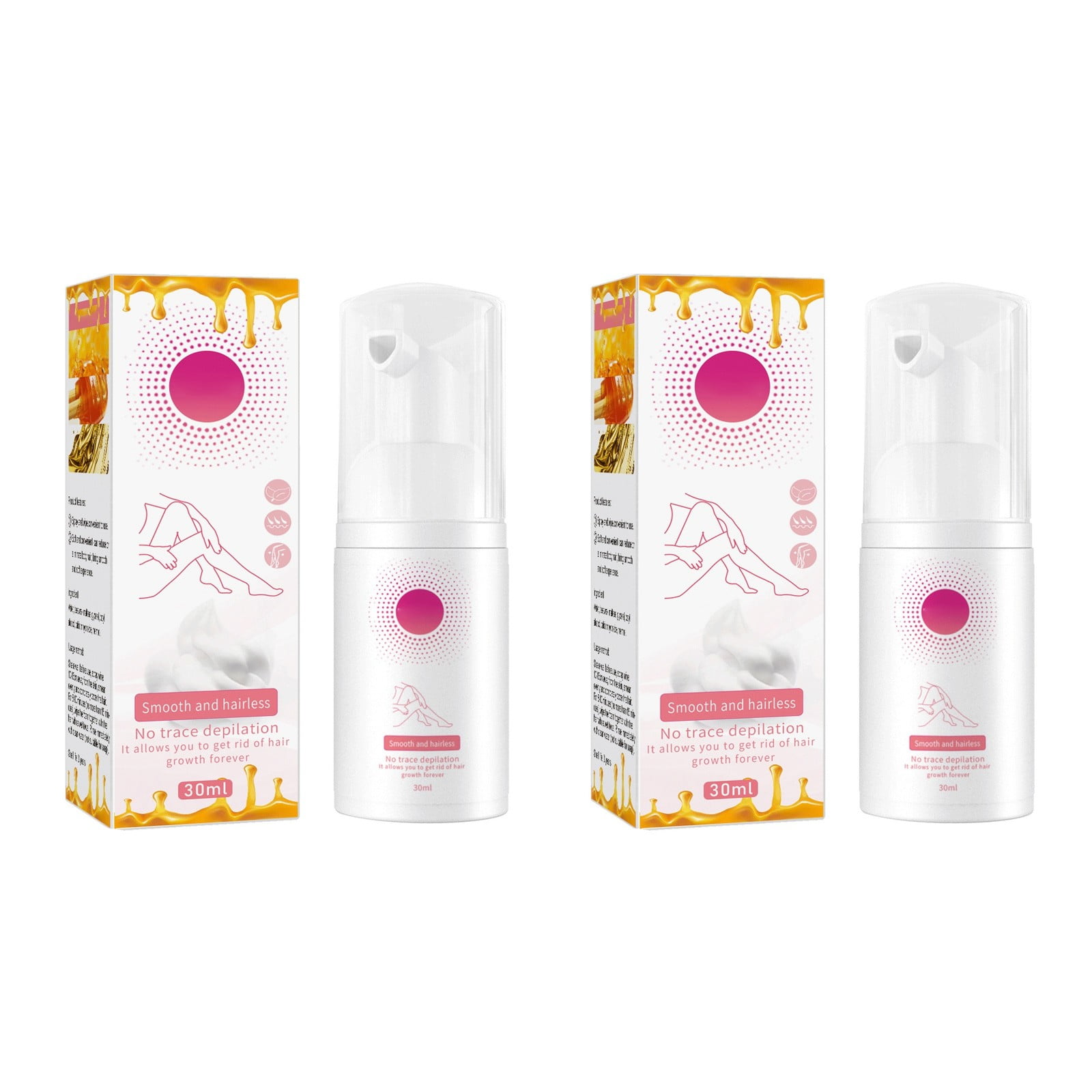 2pcs Hair Removal Spray Moisturizing Foam For Armpit And Leg Hair