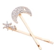 thumbnail image 1 of 2pcs Hairpins Hair For Women Hair Pins Decorative Decorative Hair Pins For Women Fancy Bobby Pins Moon Hairpin Rhinestones Bobby Pins, 1 of 6