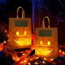 2pcs Halloween Candy Bags Glowing Paper Handbags for Kids Trick or Treat Small Gift Bags Party Decorations