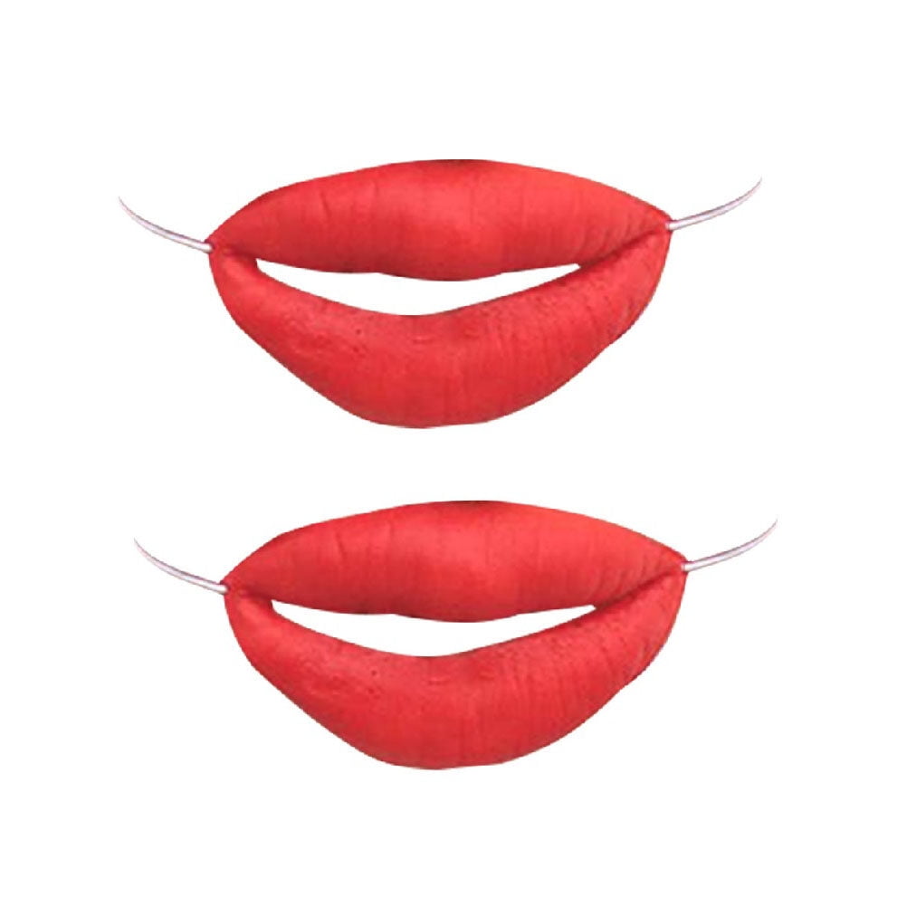 2pcs Halloween Decor Sexy Sausage Mouth Facial Funny Cartoon Red Lips Decors Toys Ornaments