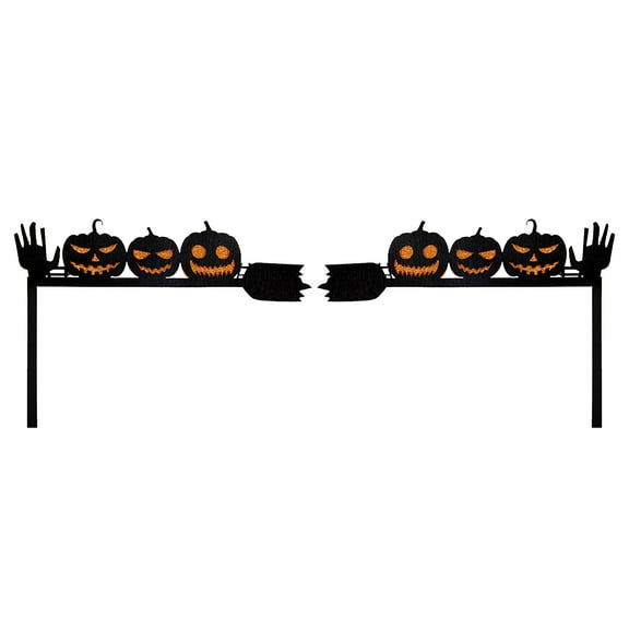 2pcs Halloween Door Frame Decoration Set, Glitter Gothic Happy Halloween Wall Art Decor Halloween Corner Sign Bathroom Decor for Indoor Outdoor Door Window