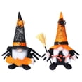 thumbnail image 1 of 2pcs Halloween Gnome Decorations, Handmade Pumpkin Bat Ornaments Swedish Tomte Nordic Plush Elf Doll Nisse Adorable Gnome for Halloween Party Home and Office Decor, 1 of 5