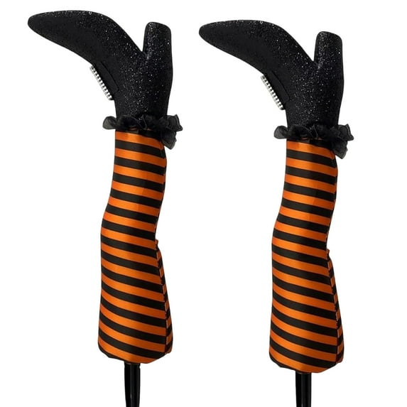 2Pcs Halloween Ground Stakes Realistic Witch Prop Outdoor Decorative Yard Patio Party Decoration Durable Weather-