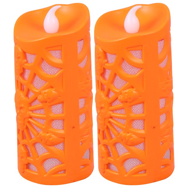 2pcs Halloween Prop Lamps LED Terrible Decorative Lamps Hollow Spider