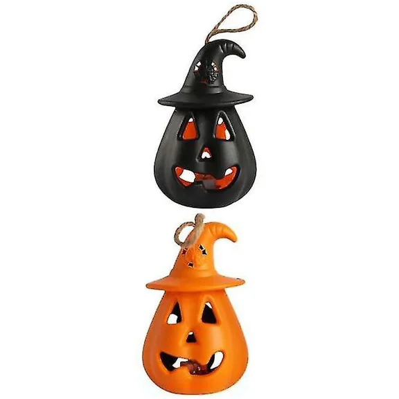 2pcs Halloween Pumpkin Lantern Scary Skull Lamp Led Night Light Horror Venue Layout Props Holiday Decoration Toy Portable Horror Decoration Skull Cand
