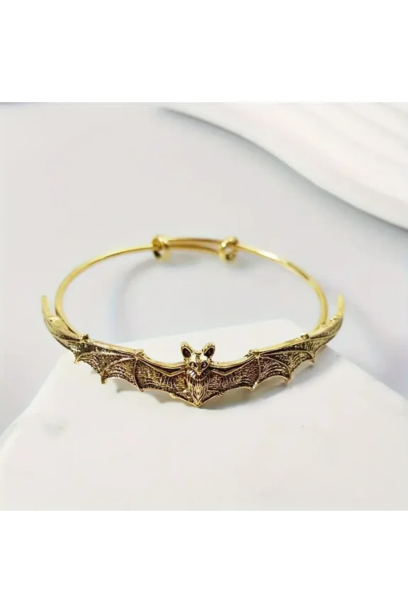 2pcs Halloween Vintage Personality Bat Shape Bangle For Women Men Couple Jewelry Party Gifts