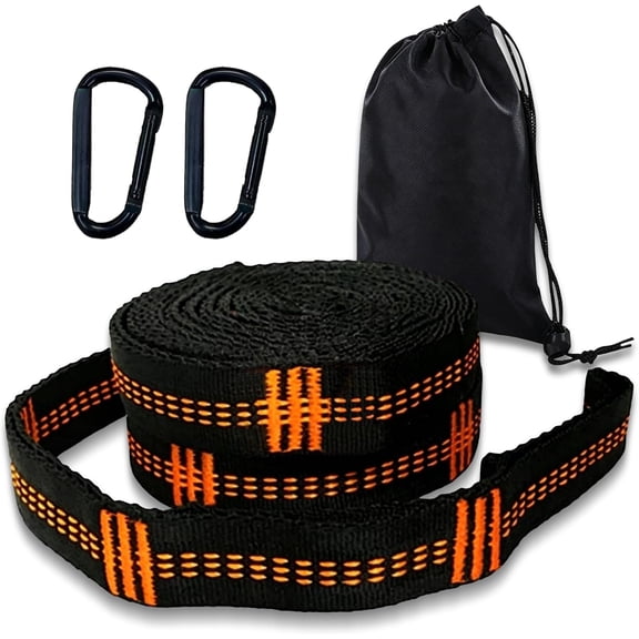 2pcs Hammock Straps with Carabiners, 2m/78.7inch Long & 7 Adjustable Loops Total- Quick & Easy Setup for Hammock,Swing. Extra Strong, Lightweight & Tree Friendly.