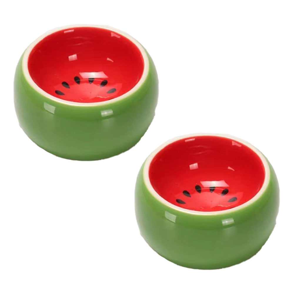 2Pcs Hamster Ceramic Food Bowl Anti-Turning Food Water Dish For Hamster Gerbil Hedgehog