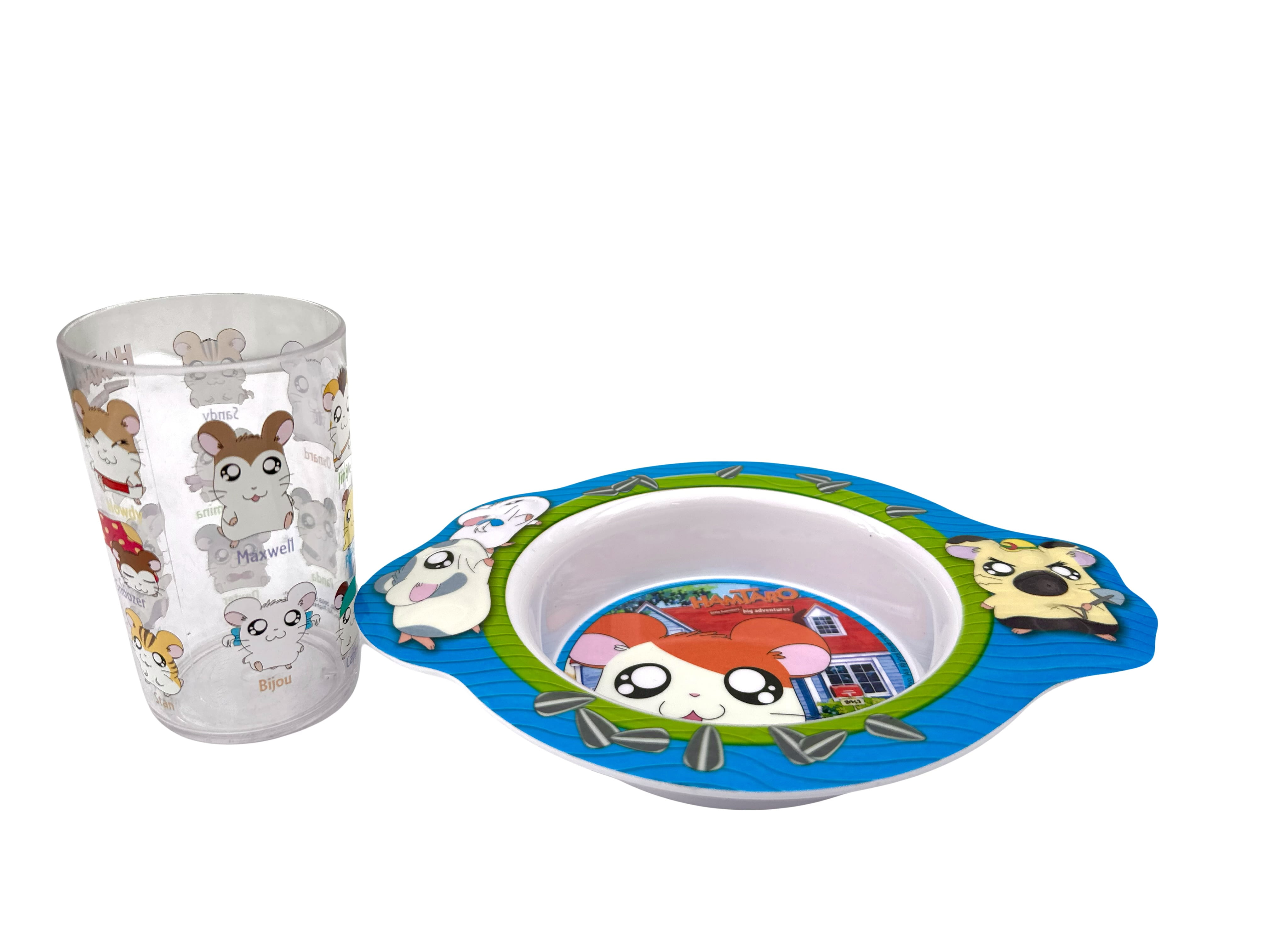 2pcs Hamtaro Bowl And Cup Set - Little Hamsters Big Adventures Kids Melamine Dinner Plate