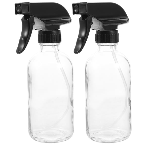Glass Spray Bottle for Daily Use Transparent Hand Pressure Sprayer 250ml 2pcs