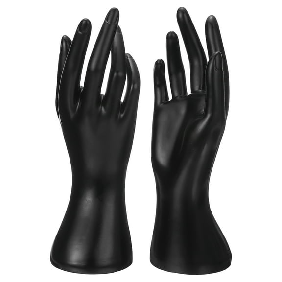 2pcs Hand Ring Holder, Hand Jewelry Holder Ring Display Stand Jewelry Display Bracelet Display Heavy Sturdy Base for Room Decorative, Black