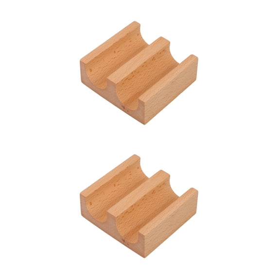 Mobestech Wooden Sushi Holder Light Brown for Home Reusable Sushi Plate 2Pcs