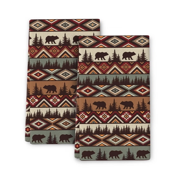 Retro Rustic Kitchen Towel Set of 2, 16 x 24 inches, Soft and Absorbent