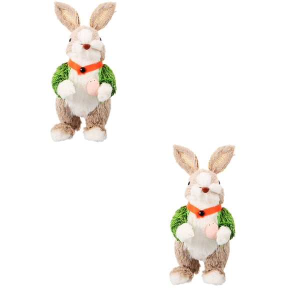 2pcs Handcrafted Woven Decorations for Home and Office, Animal Figurine Craft, Cute Adornments