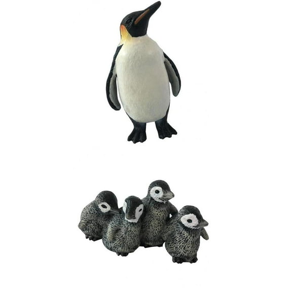 2pcs Handcraft Realistic Animal Model Garden Sculpture Penguin Statue