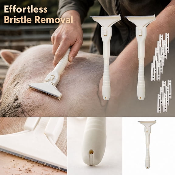 2pcs Handheld Fat Trimmer for Beef & Pork,Pig Hair and Grease Removal Tool,Manual Meat Skin Scraper for Kitchen Restaurant Food Processing and Meat Preparation
