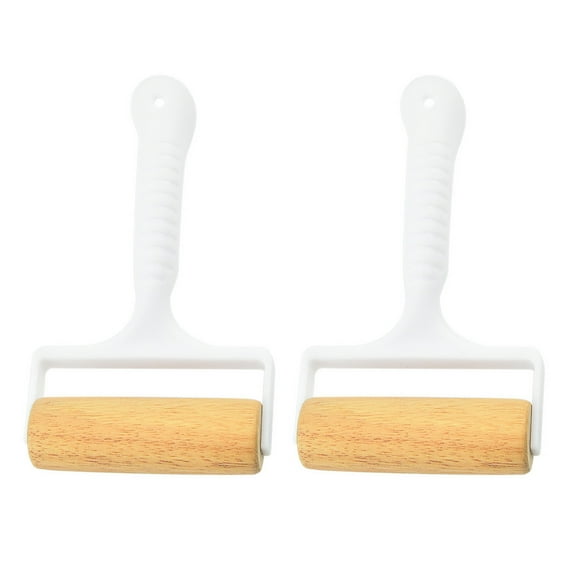 2pcs Handheld Rolling Sticks Non-stick Wood Pastry Pizza Roller for Kitchen Baking