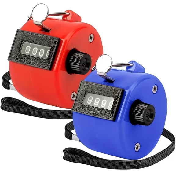 2pcs Handheld Scale Counter with 4-Digit Display - Ideal for Coaches, Fishing, Golf, and School Activities