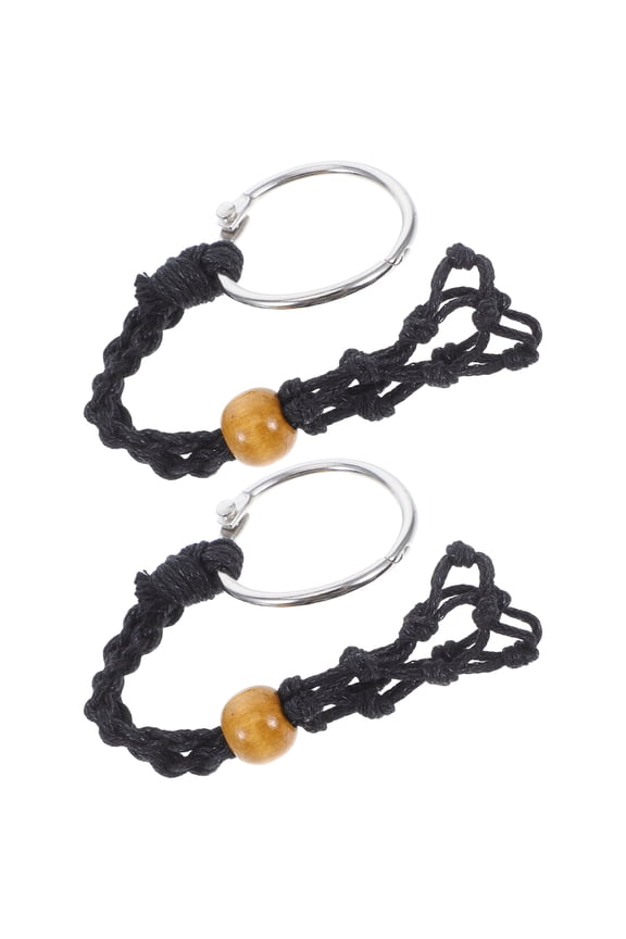 2pcs Handmade Adjustable Keychain with Net Pouch Crystal Holder Keychain Stone Holder Keychain Backpack Hanging Pendant Multi-use Key Chain