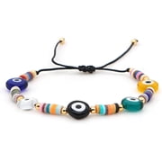 2pcs Handmade Evil Eye Beads Sting Bracelet Set Adjustable Braided Rope Thread Kabbalah Protection for Women Girls Men Friendship Lucky Amulet Jewelry