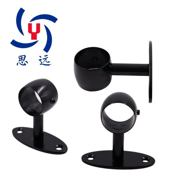 MERRYHAPY 2-Pack Black Stainless Steel Handrail Support Brackets for Indoor Stairs, and Rust Resistant Hardware