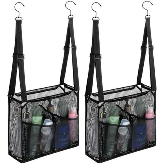 2pcs Hanging Mesh Shower Caddy, Shower Caddy Bag with Adjustable ...