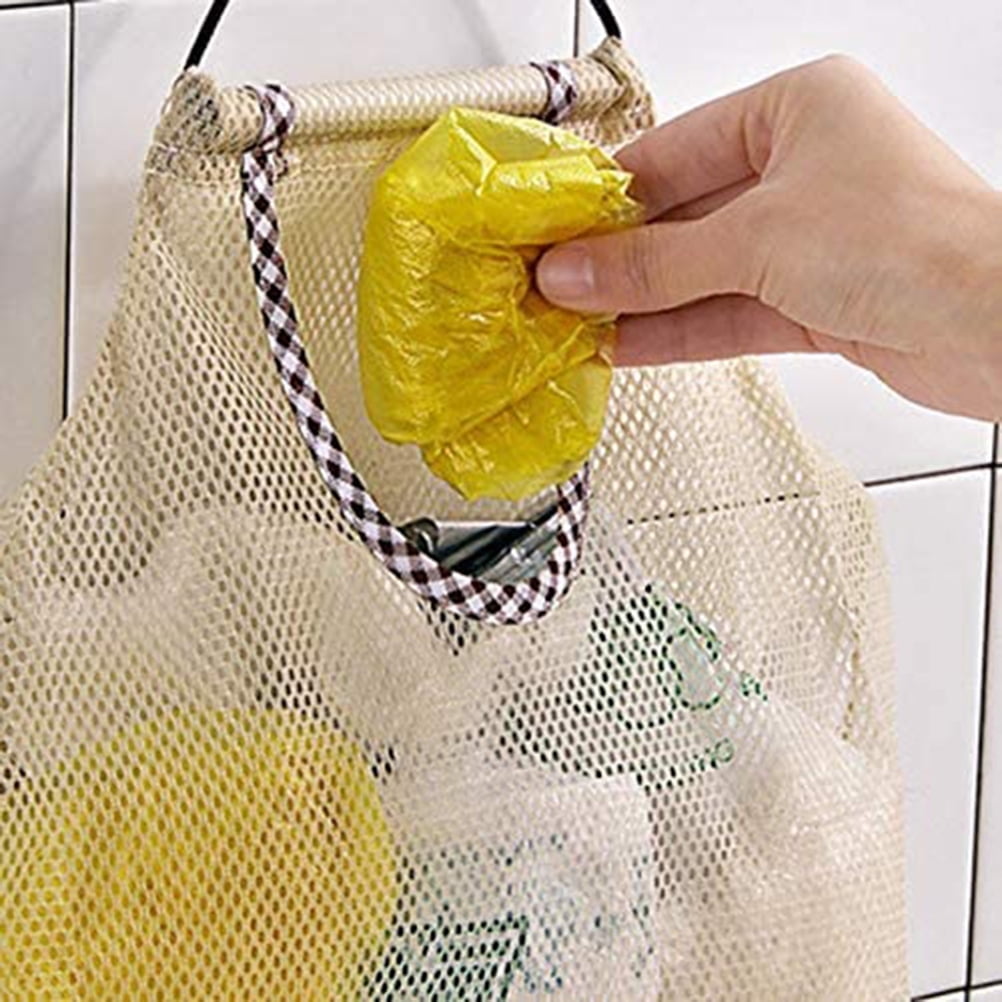 2pcs Hanging Mesh Space Saver Bags Organizer Fruit Storage for Kitchen