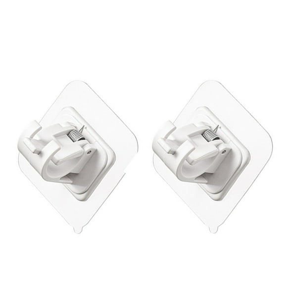 White ABS Sticky Hooks for Fixing Use with Self-Adhesive Function and Smooth Surface 2 Pcs