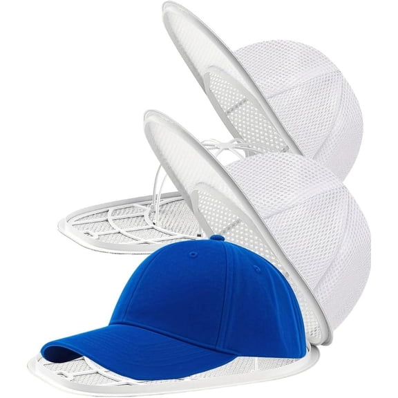 2pcs Hat Washer Cage Cap, Cleaner for Baseball Hats Machine Wash Dishwasher Safe Fits Flat Brim and Curved Bill Reusable Protective Frame