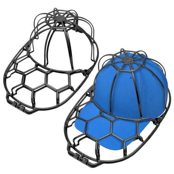 2pcs Hat Washer for Washing Machine, EEEKit Cap Washer Cage, Baseball Cap Cleaner Rack, Hat Shaper for Dishwasher, Black