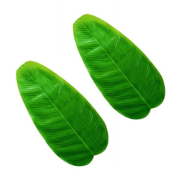 2pcs Hawaii Heat-resistant Placemat Banana Leaf Non-slip Waterproof Dining Table Mat For Home Kitchen Restaurant (green)